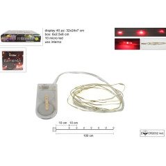 INGROSSO ARTICOLI DI NATALE FILO 10MICRO LED ROSSO BATT 8033113948428 ARTICOLI NATALIZI LUCI NATALIZIE