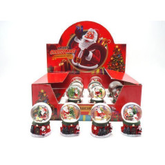 INGROSSO ARTICOLI DI NATALE PALLA VETRO NATALE C/ACQUA+NEVE H.6X4