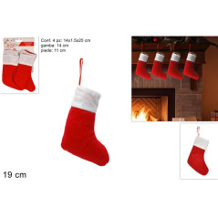 INGROSSO ARTICOLI DI NATALE CALZINO BABBO NATALE 19 CM SET 4PZ 8053482093321 DECORAZIONI NATALIZIE OGGETTISTICA NATALIZIA
