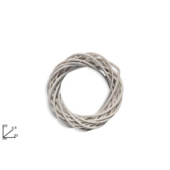 INGROSSO ARTICOLI DI NATALE ANELLO LEGNO INTRECCIATO BIANCO D20X4