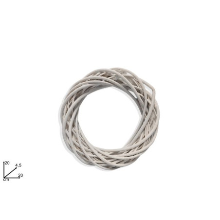 ANELLO LEGNO INTRECCIATO BIANCO D20X4,5M EAN 8053482245775 INGROSSO OGGETTISTICA NATALIZIA
