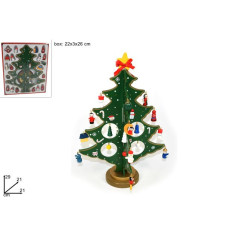 INGROSSO ARTICOLI DI NATALE ALBERO LEGNO ADDOBBATO 29CM 8033113743535 DECORAZIONI NATALIZIE OGGETTISTICA NATALIZIA