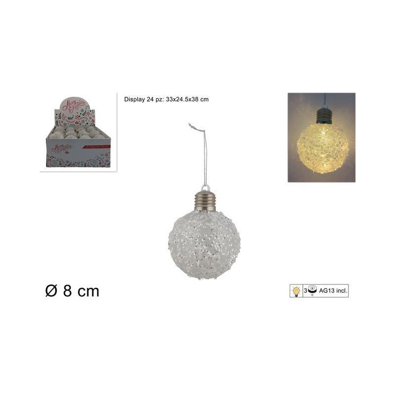 PALLA 8 CM EFFETTO GHIACCIO CON LUCE EAN 8053482187402 INGROSSO PALLINE DI NATALE E PUNTALI PALLA 8 CM EFFETTO GHIACCIO CON LUCE EAN 8053482187402 INGROSSO PALLINE DI NATALE E PUNTALI