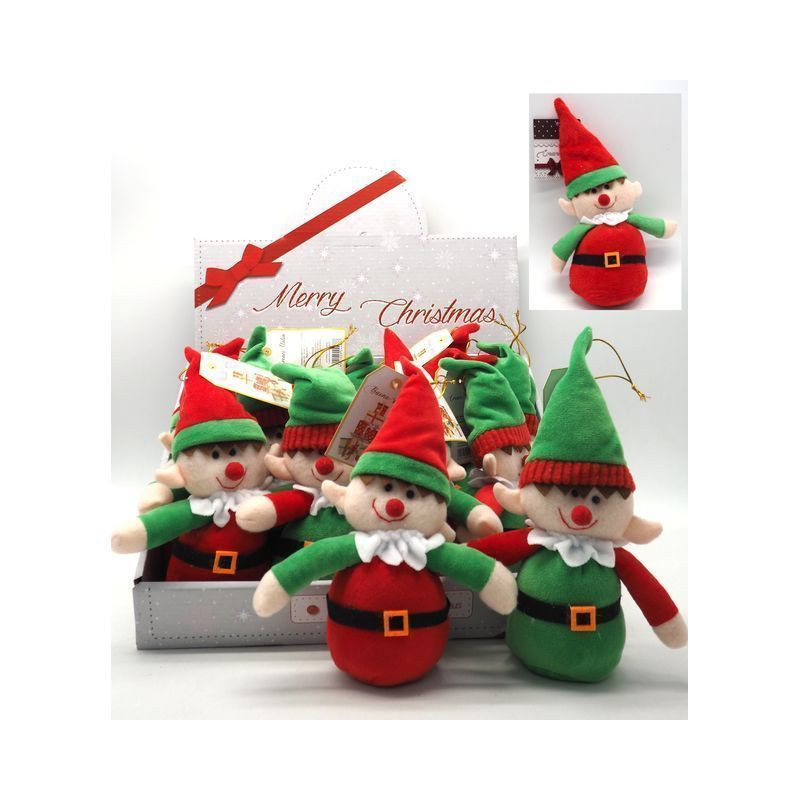 ELFO PANNO DA APP H.24CM ROSSO/VERDE 2AS EAN 8021029244888 INGROSSO APPENDINI NATALIZI