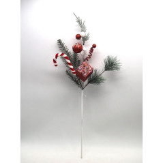 INGROSSO ARTICOLI DI NATALE RAMO NATALIZIO H.60CM LINEA CANDY 8021029374783 DECORAZIONI NATALIZIE FIORI FINTI NATALIZI