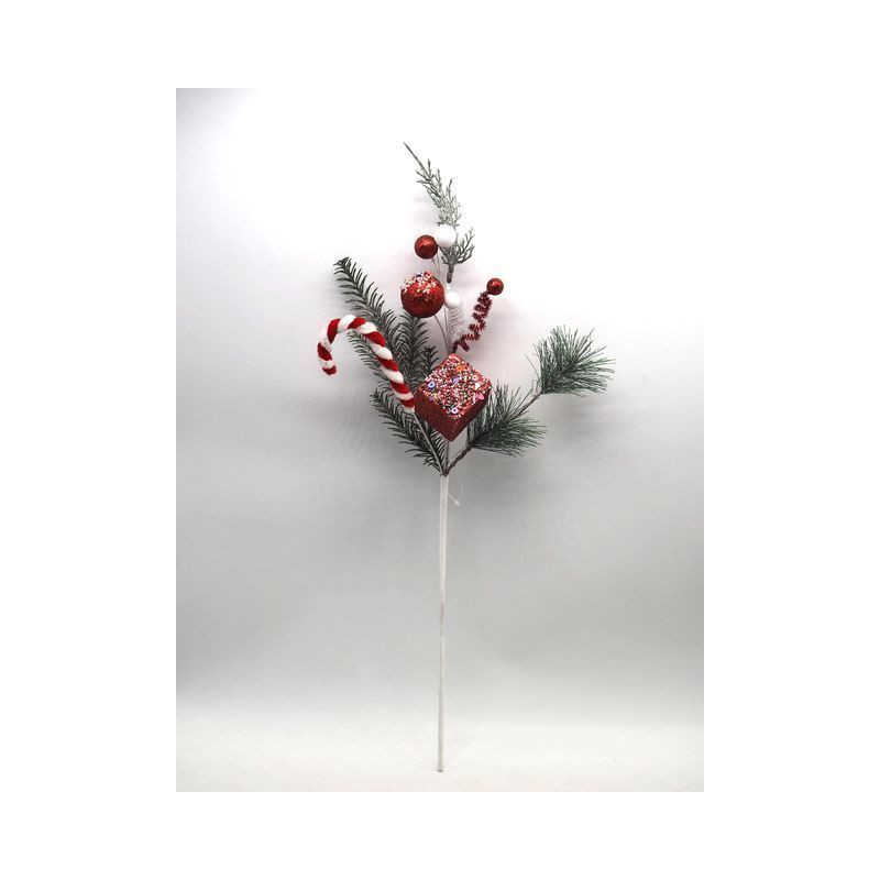 RAMO NATALIZIO H.60CM LINEA CANDY EAN 8021029374783 INGROSSO FIORI FINTI NATALIZI