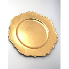 INGROSSO ARTICOLI DI NATALE PIATTO PLASTICA FIORE DIAM. CM.33 ORO 8021029520197 ACCESSORI NATALIZI PER LA TAVOLA PIATTI NATALIZI