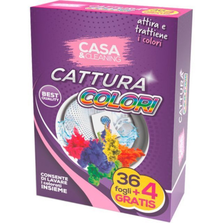INGROSSO CASALINGHI CATTURACOLORI FOGLI 36+4 8027458140524 PRODOTTI PULIZIA DETERSIVI
