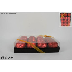 INGROSSO ARTICOLI DI NATALE PALLE 6CM 12PZ ASS ROSSE IN BOX 8053482006765 ADDOBBI ALBERO NATALE PALLINE DI NATALE E PUNTALI