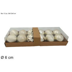 INGROSSO ARTICOLI DI NATALE PALLE 6CM 12PZ 6ASS IN BOX BEIGE 8053482084435 ADDOBBI ALBERO NATALE PALLINE DI NATALE E PUNTALI