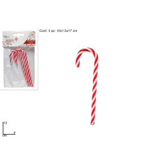 INGROSSO ARTICOLI DI NATALE BASTONCINI CANDITI PLASTICA 3PZ 12 CM 8053482189000 ADDOBBI ALBERO NATALE APPENDINI NATALIZI