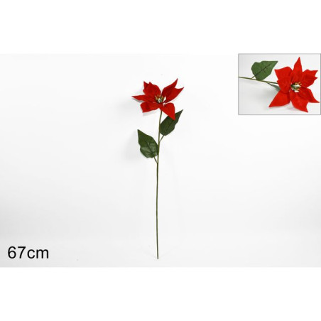 INGROSSO ARTICOLI DI NATALE STELO STELLA DI NATALE 67CM 8033113559891 DECORAZIONI NATALIZIE FIORI FINTI NATALIZI