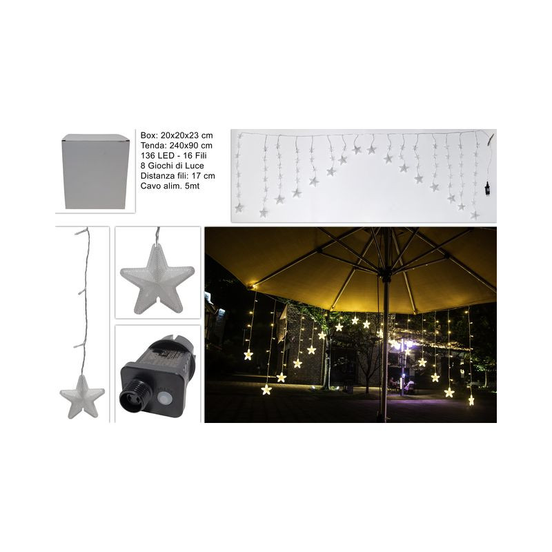 TENDA STELLE 136LED 16F ARCO 8GIOCHI B.F EAN 8033113863431 INGROSSO LUCI NATALIZIE
