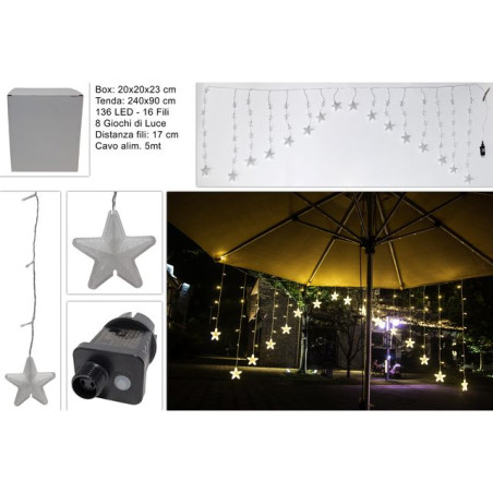 TENDA STELLE 136LED 16F ARCO 8GIOCHI B.F EAN 8033113863431 INGROSSO LUCI NATALIZIE