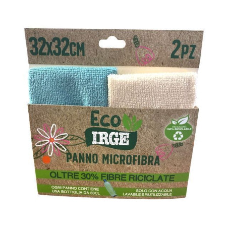 INGROSSO CASALINGHI IRGE ECO PANNO MICROFIBRA 32X32 PZ.2 8021723051096 PRODOTTI PULIZIA PANNO STROFINACCI