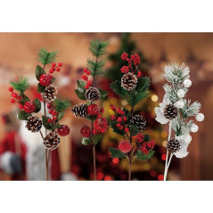 INGROSSO ARTICOLI DI NATALE RAMOSCELLO X DECOR ASS4MOD NAT CM67 8057586087323 DECORAZIONI NATALIZIE FIORI FINTI NATALIZI
