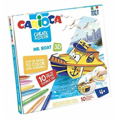 INGROSSO CARTOLERIA CARIOCA CREATE & COLOR MR BOAT 24X25CM 8003511429058 PENNARELLI MATITE COLORATE TEMPERE PENNARELLI