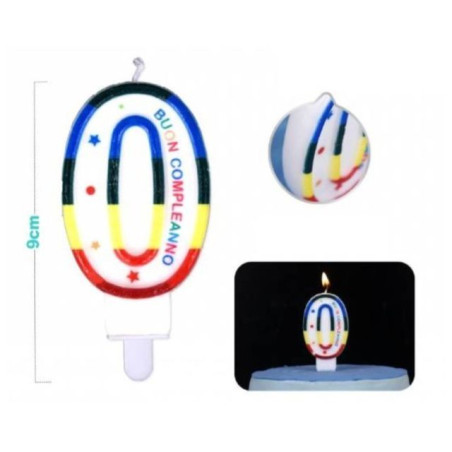 INGROSSO FESTA E PARTY CANDELE NUMERO 0 COLORE 9CM 1PC 8058617577127 ARTICOLI PER FESTE CANDELE COMPLEANNO