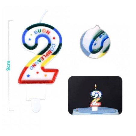 INGROSSO FESTA E PARTY CANDELE NUMERO 2 COLORE 9CM 1PC 8058617577141 ARTICOLI PER FESTE CANDELE COMPLEANNO