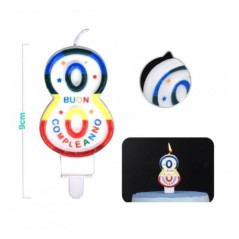 INGROSSO FESTA E PARTY CANDELE NUMERO 8 COLORE 9CM 1PC 8058617577202 ARTICOLI PER FESTE CANDELE COMPLEANNO