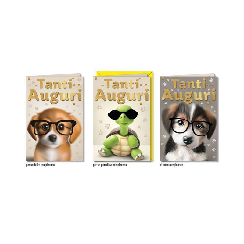 BIGLIETTO CUCCIOLI BC.8115 EAN 8001608381159 INGROSSO BIGLIETTI COMPLEANNO