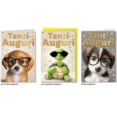 BIGLIETTO CUCCIOLI BC.8115 EAN 8001608381159 INGROSSO BIGLIETTI COMPLEANNO