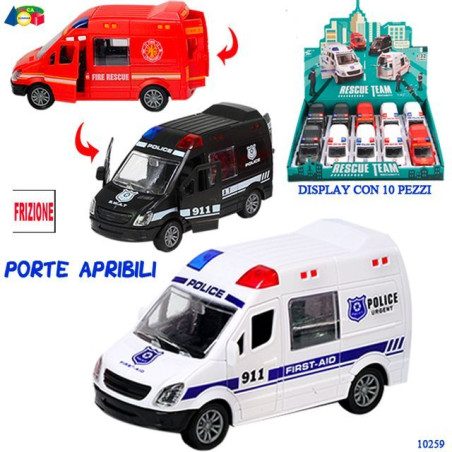 FURGONE PRONTO INTERV. PORTE APRIB. FRIZ EAN 8057438022182 INGROSSO MODELLINI AUTO A FRIZIONE