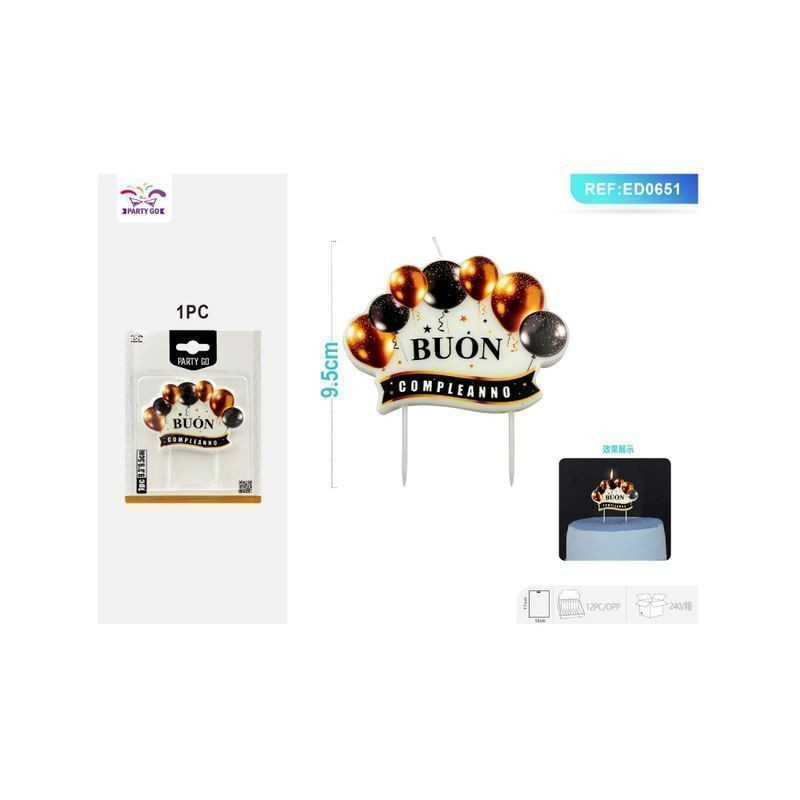 CANDELA FORMA PALL. NERI/ORO B/COMPLEANN EAN 8058617766514 INGROSSO CANDELE COMPLEANNO CANDELA FORMA PALL. NERI/ORO B/COMPLEANN EAN 8058617766514 INGROSSO CANDELE COMPLEANNO