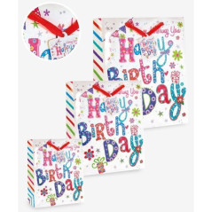 INGROSSO CARTOLERIA BORSA HAPPY BIRTHDAY EXTRA-L 32X11