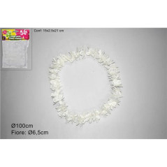 INGROSSO GHIRLANDA FIORI BIANCHI 50368/WHITE 8034048557488 ARTICOLI PER FESTE HAWAII ACCESSORI