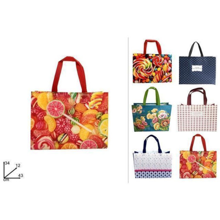 INGROSSO CASALINGHI BORSA SPESA 43X34X12 PLAST. FANTASIE ASS 8034048621806 ARTICOLI PER LA CASA BORSE SPESA