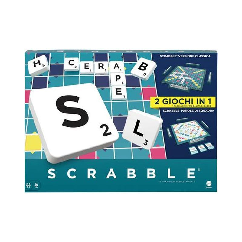 SCRABBLE VERSIONE CLASSICA 2 GIOCHI IN 1 EAN 0194735239429 INGROSSO GIOCHI DI SOCIETA