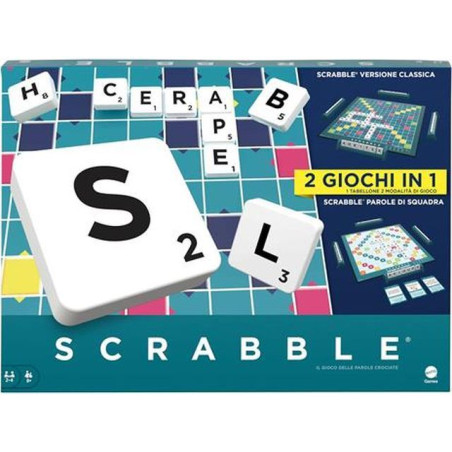 SCRABBLE VERSIONE CLASSICA 2 GIOCHI IN 1 EAN 0194735239429 INGROSSO GIOCHI DI SOCIETA
