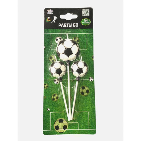 CANDELA A FORMA DI PALLONE DA CALCIO 3PZ EAN 8058617767559 INGROSSO CANDELE COMPLEANNO