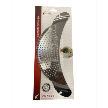 INGROSSO CASALINGHI COLATUTTO MEZZALUNA INOX CM. 33X9 8034116441855 ATTREZZI CUCINA ACCESSORI CUCINA