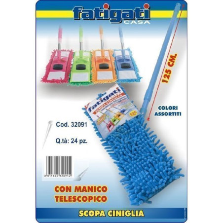 SCOPA CINIGLIA C/MANICO TELESCOPICO 125C EAN 8011690320912 INGROSSO ACCESSORI PULIZIA