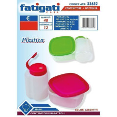 INGROSSO CASALINGHI CONTENITORE + BOTTIGLIA 480ML PLAST. 8011690336326 PORTAMERENDE CONTENITORI PER ALIMENTI