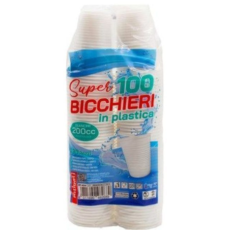 INGROSSO CASALINGHI BICCHIERE ACQUA 200CC PP 100PZ BIANCO 8011690482689 ACCESSORI CUCINA BICCHIERI PER CASA