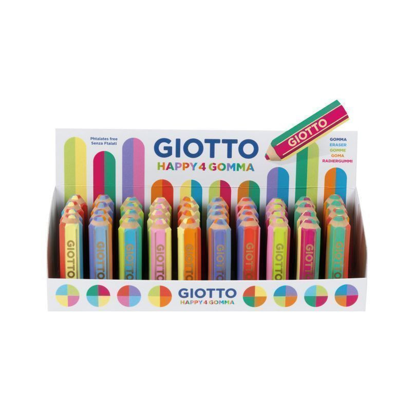GIOTTO HAPPY 5 GOMMA H.6,5 C.40 EAN 8000825061639 INGROSSO GOMME PER MATITE GIOTTO HAPPY 5 GOMMA H.6,5 C.40 EAN 8000825061639 INGROSSO GOMME PER MATITE