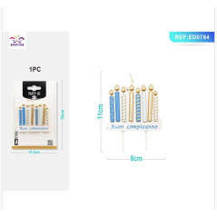 INGROSSO FESTA E PARTY CANDELE BUON COMPLEANNO BLU 8X11CM 8058617767641 ARTICOLI PER FESTE CANDELE COMPLEANNO