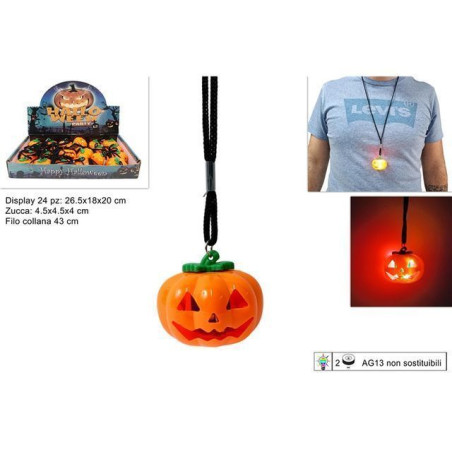 INGROSSO HALLOWEEN COLLANA ZUCCA CON LUCE 8053482350004 ACCESSORI HALLOWEEN BRACCIALETTI HALLOWEEN