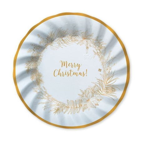 INGROSSO ARTICOLI DI NATALE PIATTI CM.25 PZ.8 CHRISTMAS GOLD 80007470 ACCESSORI NATALIZI PER LA TAVOLA PIATTI NATALIZI