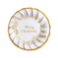 INGROSSO ARTICOLI DI NATALE PIATTI FONDI CM.24 PZ.6 CHRISTMAS GOLD 80007487 ACCESSORI NATALIZI PER LA TAVOLA PIATTI NATALIZI