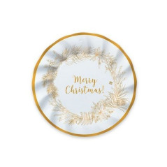 INGROSSO ARTICOLI DI NATALE PIATTI CM.20 PZ.8 CHRISTMAS GOLD 80007494 ACCESSORI NATALIZI PER LA TAVOLA PIATTI NATALIZI