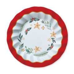 INGROSSO ARTICOLI DI NATALE PIATTI CM.25 PZ.8 CHRISTMAS MAGIC 80007524 ACCESSORI NATALIZI PER LA TAVOLA PIATTI NATALIZI