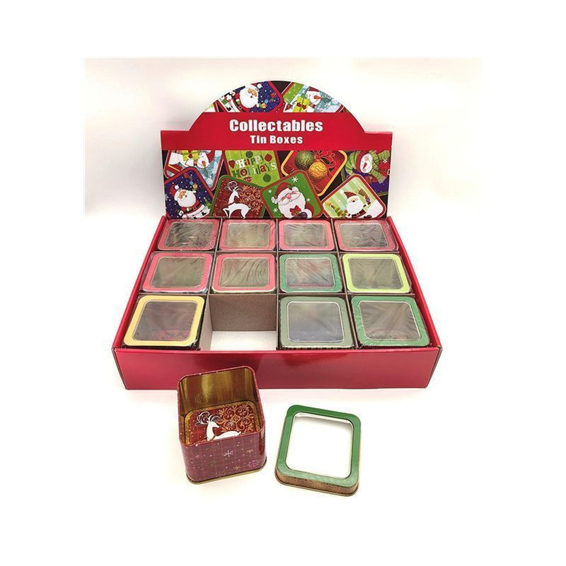 SCATOLINA QUADRATA IN LATTA H6.5X7.5X7.5 EAN 8021029369086 INGROSSO SCATOLE NATALIZIE