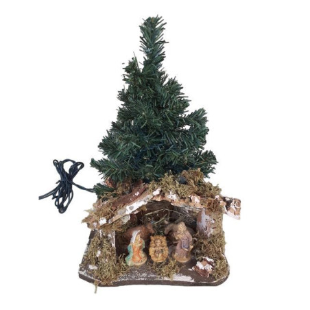 PRESEPIO C/PINO C/STATUE LUCE ART.C0560 EAN 80004493 INGROSSO ACCESSORI PER IL PRESEPE
