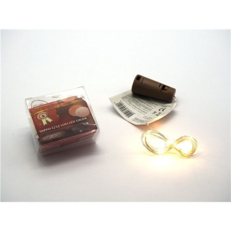 INGROSSO ARTICOLI NATALIZI TAPPO C/12 LED BIANCHI LUCE CALDA 8021029714121 ARTICOLI DI NATALE LUCI NATALIZIE