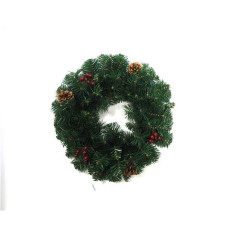 INGROSSO ARTICOLI NATALIZI CORONA PINO VERDE D.30CM. 50TIPS/7CM C/B 8021029899415 DECORAZIONI NATALIZIE OGGETTISTICA NATALIZIA