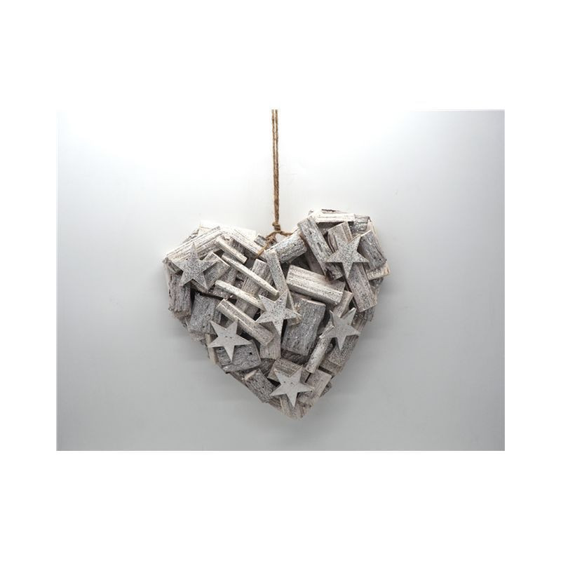 CUORE LEGNI SBIA. DA APP C/STELL H.6/D28 EAN 8021029148681 INGROSSO OGGETTISTICA NATALIZIA